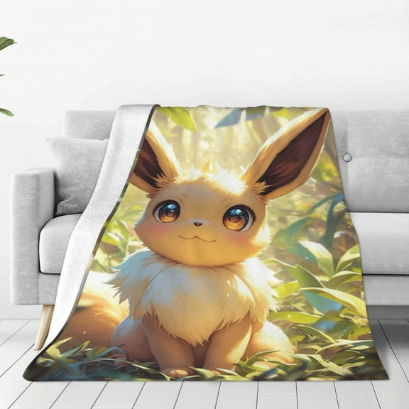 Eevee Throw Blanket Cozy Anti-pilling flannel Bedding Gifts for Men, Women teen Adults Decor for Couch, Sofa, Bed 40x30
