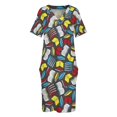 thumbnail image 4 of Tantos libros... Vestido holgado con bolsillos Vestido de noche Vestido de mujer, 4 of 7