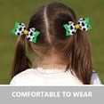 thumbnail image 2 of KAKOWELY 2 lazos para el pelo para niñas, pinzas para el pelo con lazo de fútbol, bonitos accesorios para el pelo para fiestas deportivas., 2 of 5