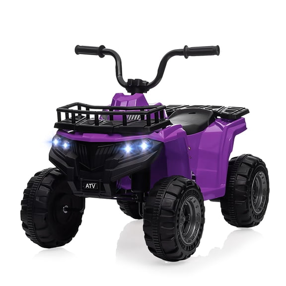 Luku 12V 4.5AH Kids ATV Ride On Car, 4-Wheeler Electric Motorcycle for Toddlers, Shock Absorber, Music Player, USB, Forward & Reverse, LED Headlights, Treaded Tires, 66 lbs Max