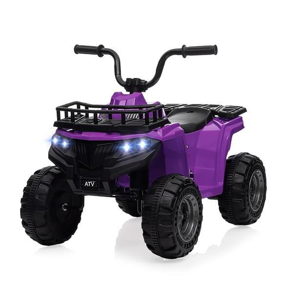 QinaQin ATV eléctrico infantil de 12V, cuatrimoto para niños de 3 a 8 años con luces LED, llantas con dibujo y música, ideal para paseos al aire libre de niños y niñas