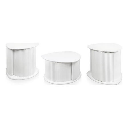 Furniture of America Elara Wood 3-Piece Coffee Table and End Table Set in White