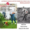 thumbnail image 3 of Cordless Weed Eater Electric Brush Cutter Lawn Edger Grass String Trimmer with 2x 5.0Ah Batteries, 3 Blade Types, Adjustable Height for Lawns, Gardens, Shrub Trimming, Suitable for All Ages, 3 of 10