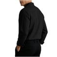 thumbnail image 6 of LEAVINGSUO Mens Dress Shirts Stand Collar Solid Color Casual Button Pocket Long Sleeve Shirt Black S, 6 of 6