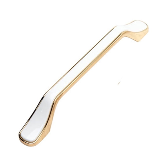 BE-TOOL 5PCS Cabinet Pull Handle Zinc Alloy Die-Casting Cabinet Pull Handle Drawer Handle Furnitur Handle's Replacements (White-Gold, 96mm/3.77")