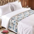 thumbnail image 3 of Blue Sailboat Bed Runner for Queen Size Bed, Ocean Blue White Lighthouse Sea Star Drift Bottle Shells Pearl Soft Bedding Scarf Bedding Protector Slipcover Sofa Throw for Bedroom Hotel Guesthouse, 3 of 8