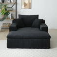 thumbnail image 2 of Modern Sleeper Sofa Bed, Corduroy Upholstered Chaise Lounge Chair with Pillows for Living Room Bedroom Office, 2 of 9