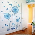 thumbnail image 7 of Farcauo 2 Set Dandelion Wall Decals Blue Flower Wall Stickers Butterflies Wall Decor for Bedroom Office Bathroom Living Room Floral Wall Decal Removable Wall Decoration Peel and Stick Wall Decor, 7 of 7