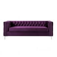thumbnail image 3 of Posh Living Levi Tufted Velvet 3-Seat Sofa with Nailhead Trim in Purple, 3 of 8