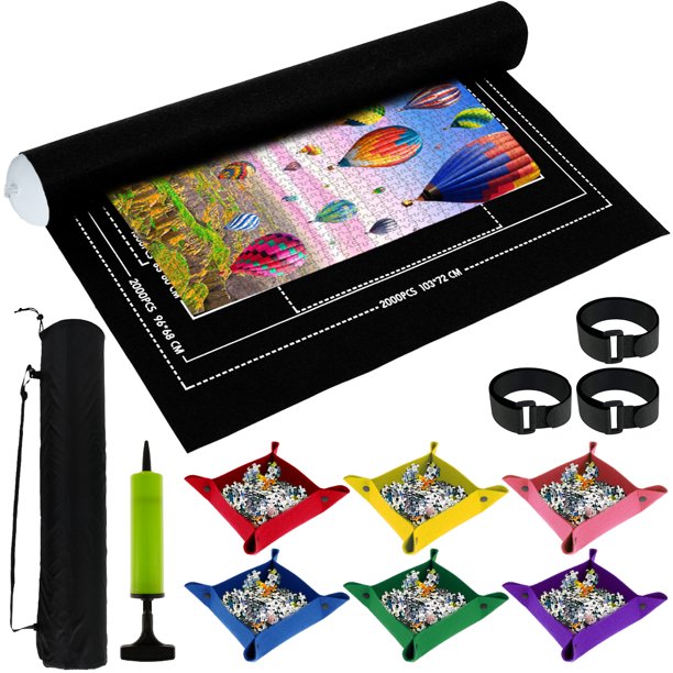 Jigsaw Mat Keep Neat and Organized Roll Up Puzzle Pad with Nonslip
