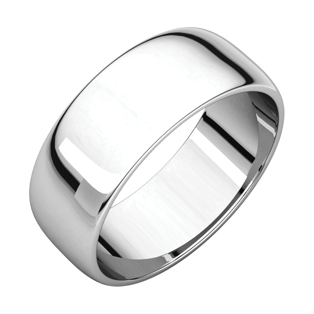 8 Size 10K White Gold Light Half Round Band 8 Size 10K White Gold Light Half Round Band