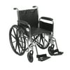 Chrome Sport Wheelchair, Detachable Full Arms, Swing away Footrests, 18" Seat