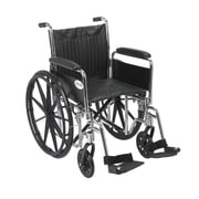 Chrome Sport Wheelchair, Detachable Full Arms, Swing away Footrests, 18" Seat