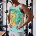 thumbnail image 3 of Wukai USA Tourist Map Print Men’s Workout Tank Top Sleeveless Muscle T shirt Gym Running Fitness Tank Top-XX-Large, 3 of 7