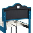 thumbnail image 6 of VECELO Twin Size Bed Frame with Adjustable Headboard, Upholstered Platform Bed with Wood Slat Support, No Spring Box Need, Blue, 6 of 10