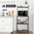 thumbnail image 4 of PetFurnishn Bakers Rack, 4-Tier Microwave Oven Stand, Kitchen Storage Rack with Mesh Wire Metal Shelves, Free Standing Shelving Utility Unit, 23.5"Lx14"Wx54"H (Silver), 4 of 18