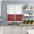 thumbnail image 6 of Christmas Snowflake Kitchen Curtains and Valances Set, Winter Snowflake Red Texture Rod Pocket Window Valance 18 Inch Window Curtain Panels for Living Room Bedroom Laundry, 27.5x36in, 3 Pieces, 6 of 7