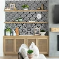 thumbnail image 3 of S4Sassy Modern Semi-Circle Geometric Wallpaper- Black Wall Covering,25" x 60" Self-Adhesive Textured Vinyl Wallpaper, Decorative Walls Wrap, Easy DIY Wall Covering For Bedroom, Cabinets, Living Space, 3 of 9