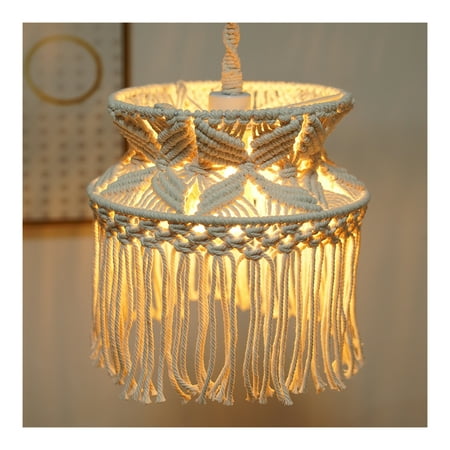 

Macrame Lamp Shade Boho Hanging Lamp Shade Pendant Light Cover Modern Home Decoration