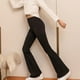 thumbnail image 5 of Odeerbi 6-16 Años Niñas Leggings Mallas Elásticas Pantalones Acampanados Color Sólido Terciopelo Cintura Alta Pantys, 5 of 6