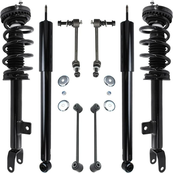 Detroit Axle - 8pc Suspension Kit for Dodge Challenger Charger, Front Struts with Coil Spring Rear Shock Absorbers Sway Bars Replacement