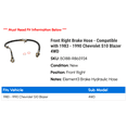 thumbnail image 2 of Front Right Brake Hose - Compatible with 1983 - 1990 Chevy S10 Blazer 4WD 1984 1985 1986 1987 1988 1989, 2 of 2