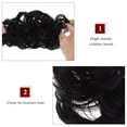 thumbnail image 3 of OULII 2Ud Moños Postizos Rizados Negros Para Mujer Con Elástica Ideal Para Eventos Y Uso Diario, 3 of 5