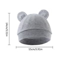 thumbnail image 3 of Newborns Nursery Caps for Infants 0-3 Months, Breathable Cotton Fetal Hat Baby Hospital Hat Comfortable Bonnet Unsiex dark grey, 3 of 5