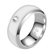 Jewelry On Clearance Nfc Mobile Phone Smart Ring Stainless Steel Ring Wireless Radio Frequency Communication Water Resistance Jewelry White 11