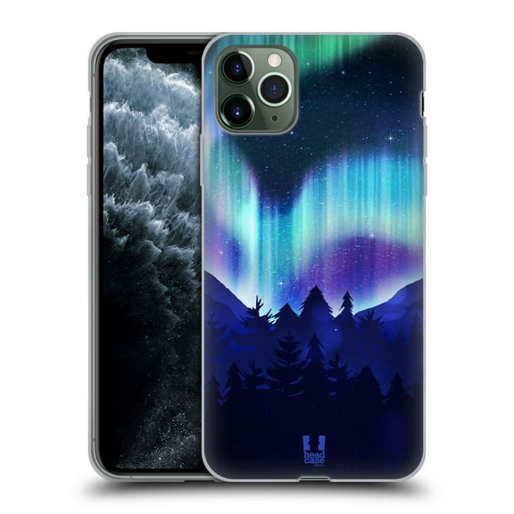 Head Case Designs Northern Lights Pine Woods Soft Gel Case Compatible with Apple iPhone 11 Pro Max