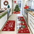 thumbnail image 5 of Christmas Kitchen Rugs Set of Two Snowman Waterproof Non Slip Kitchen Mats Red Snowflake Snow Durable Kitchen Floor Rugs Ideal for Home Decor 47" x 17"+30" x 17", 5 of 6