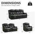 thumbnail image 3 of Othniel Manual Recliner Sofa Set 6-Seater with Bass Speaker,Wireless Charger,LED Light Black, 3 of 8