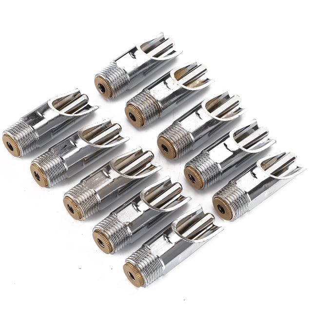 Bebedero para cerdos, herramienta para beber pezones, accesorios para granja, 10 Uds., suministros para ganado de estilo de boca de pato de Metal(plata)