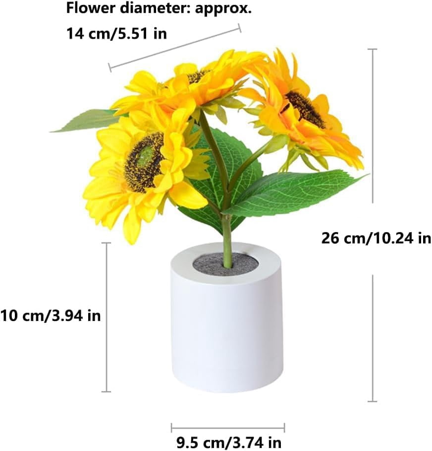 2026 New Shimmering Sunflower Lamp, Rechargeable Dimmable Realistic Sunflower Night Light, Living Room Bedroom Decor for Women, Mom, Sister, Girlfriend (1Pc)