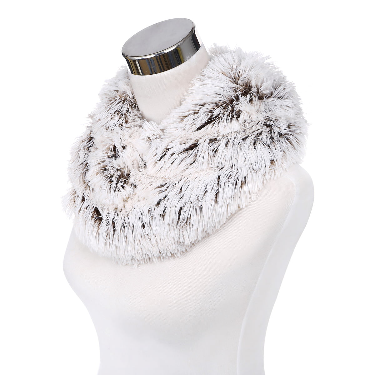 Long Fur Scarves Multicolor Luxury Fake Fur. Faux Fur Scarves with secret stash pocket Infinity Fur Scarves