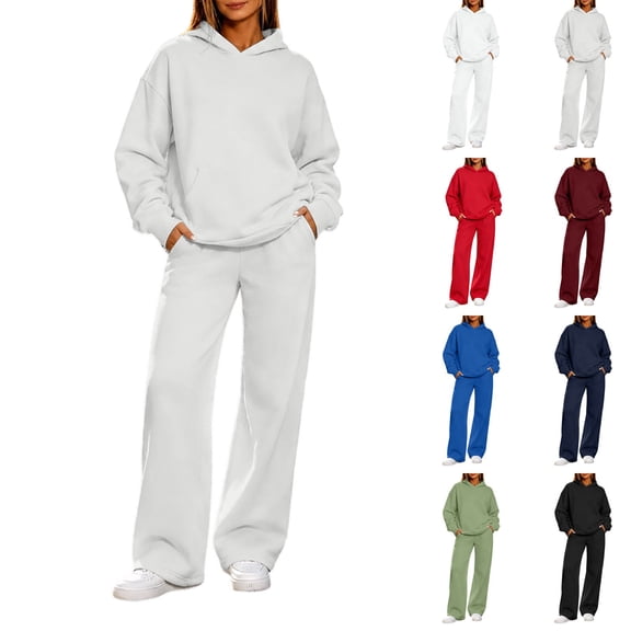 AKOEE Sweatsuits Women 2 Piece Hoodie and Sweatpant Pant Sets Long Sleeve S-3XL Fall Winter Casual Sportswear (XL, Gray)