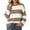 Khaki, variant on Sweater for Women Stripe Color Block Ribbed Knitted Long Sleeve Crewneck 2025 Fall Outfits Khaki