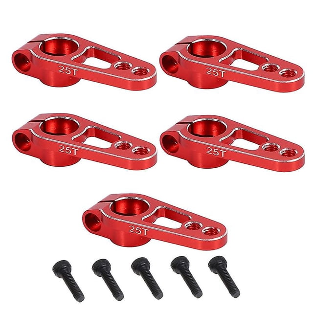 5 piezas de aleación de aluminio 31 mm 25 t brazo servo para Futaba Sakura D4, rojo Afortunado Sencillez