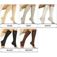 thumbnail image 5 of Zipper Pressure Compression Socks - Open Toe Knee High Graduated Support Hose - Unisex - Gray Regular Size (2 Pairs) - 5 Star Super Deals, 5 of 7