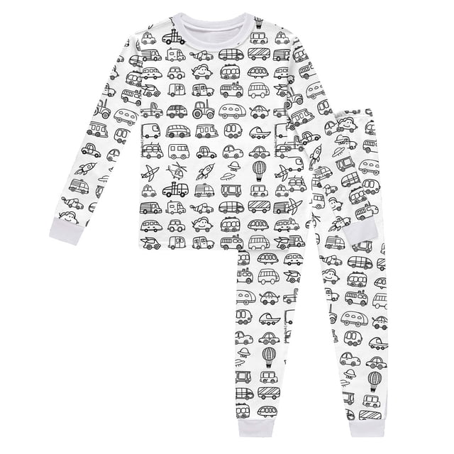 Weaiximiung Ensemble de Pyjama de Noël pour Enfants Col Rond Manches Longues Pantalon Peint à la Main 5-6 Ans