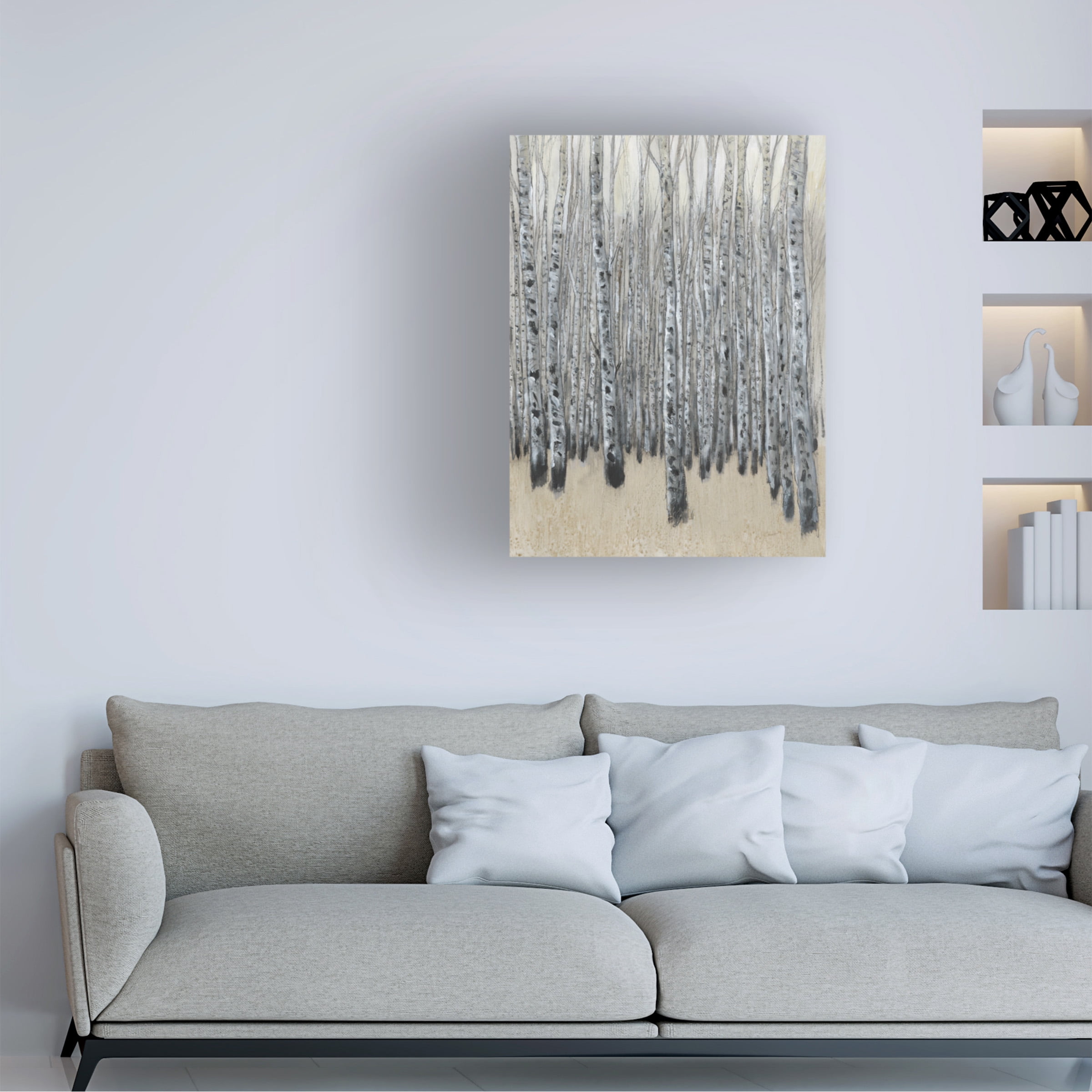 Tim OToole 'Neutral Aspen II' Canvas Art