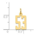 thumbnail image 3 of 14k Small Polished Elongated 53 Charm in 14k Yellow Gold, 3 of 3