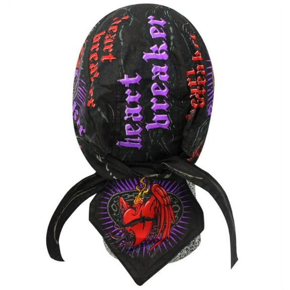 Biker Headwrap Danbanna Deluxe Du-Rag Cap Doo Rag Bandana by Mdream - Sacred Heardbreak