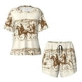thumbnail image 4 of Picia Western Desert Cowboys1 Pajamas Sets for Women Soft Short-Sleeved Pjs with Lounge Shorts Two Piece Sleepwear-Small, 4 of 9