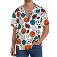 thumbnail image 1 of Balery Color Balls Camisa Casual de Manga Corta con Botones para Hombre, Texturizada, Estilo Cubano, para Playa, Verano-Medium, 1 of 5