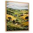 thumbnail image 2 of Designart "Countryside Green And Yellow Reverie horizon I" Landscape & Nature Floater Framed Canvas Print, 2 of 7