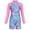 A02820-Pink, variant on Jurebecia Girls Swimsuit Kids One Piece Swimsuit Long Sleeve UV Sun Protection Mermaid Scales Printed Zipper Front Swimming Wetsuit Athletic Romper 3-4 Years