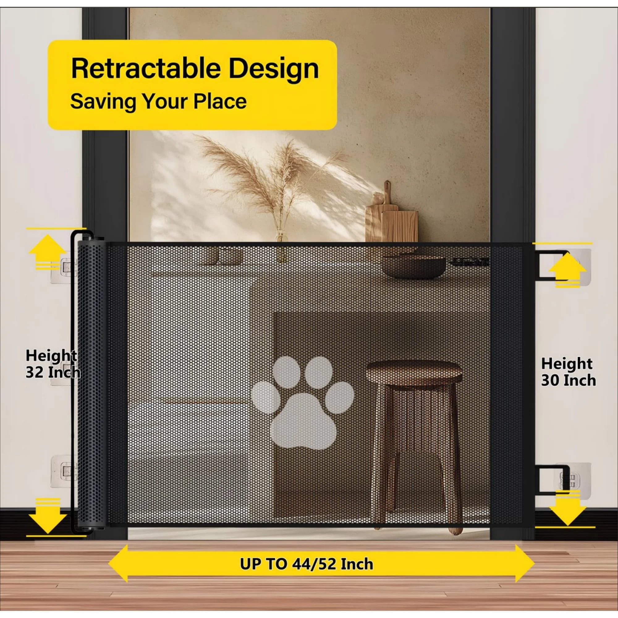 Automatic Rebound Door Barrier Cloth Pet Gate，Door Gate， Pet Gate， Dog Door Gate，Small