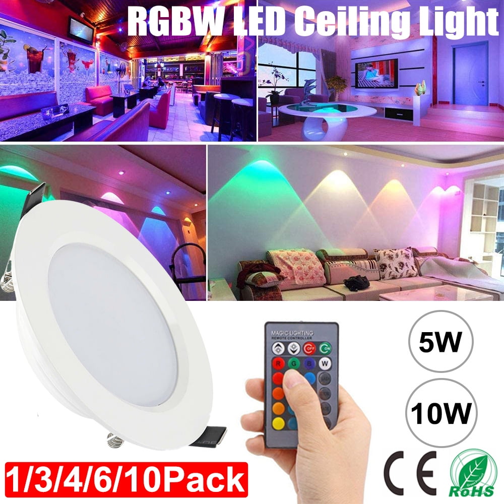 3W 5W 10W RGB LED Panel Light Round Celing Recessed Downlight 16 Colour Changing 
