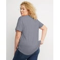 thumbnail image 3 of Hanes Short Sleeve T-Shirt Plus Size Women's Relaxed Fit Crewneck Tri-Blend Originals Flattering 2x-4x, 3 of 3